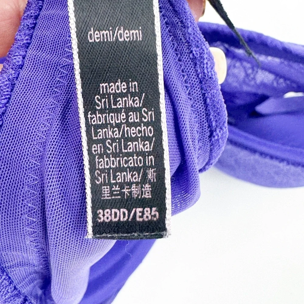 Victorias Secret Very Sexy Demi Bra in Purple‎ Monogram Logo Lace 38DD Underwire